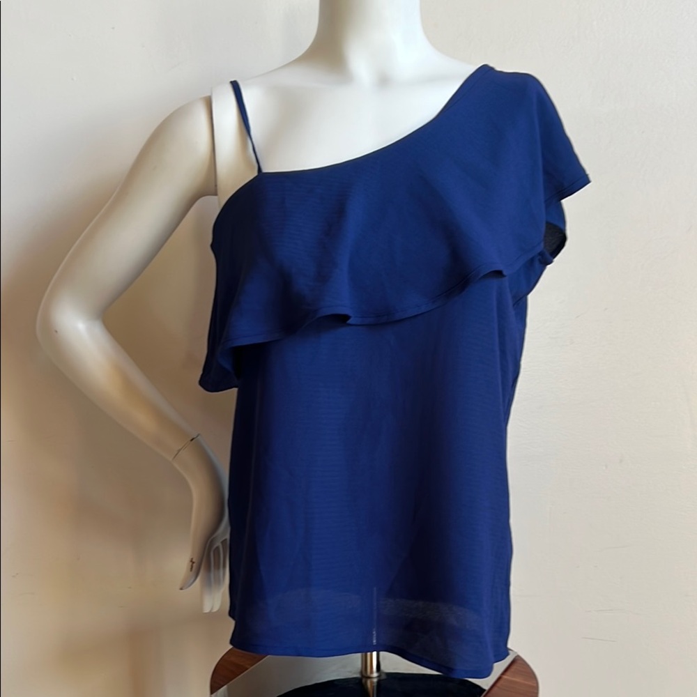 Charlie Paige Navy Sleeveless Asymmetrical Camisole